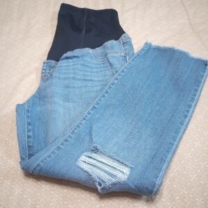 Isabel Maternity Crop Frayed Hem Jean